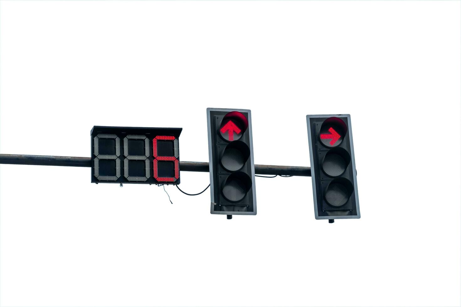 traffic light countdown isolate white background photo