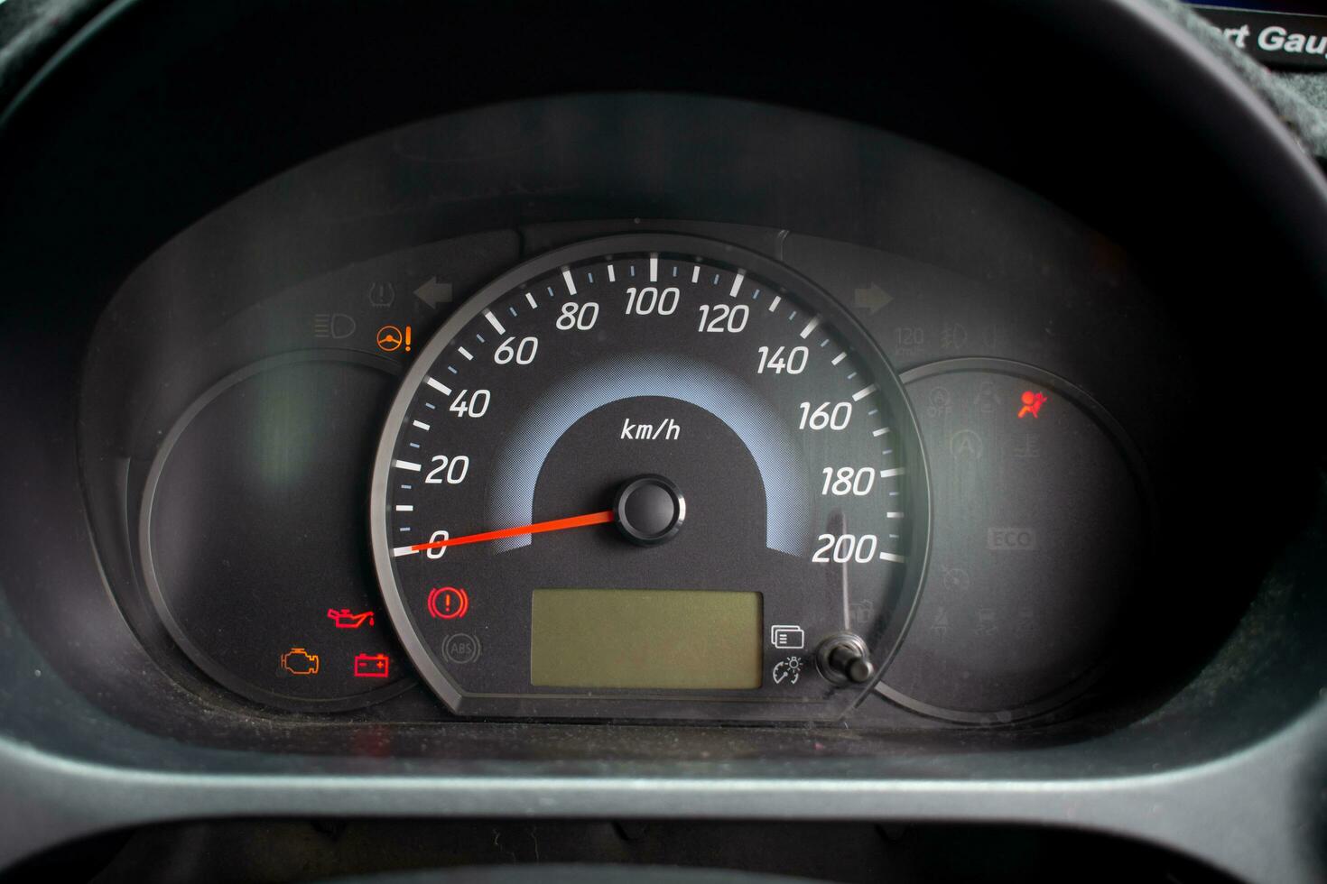 Dashboard of the car before starting in the morning photo