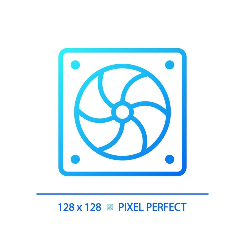 Exhaust fan gradient linear vector icon. Indoor air quality. House dust. Unpleasant smell. Ventilation system. Thin line color symbol. Modern style pictogram. Vector isolated outline drawing