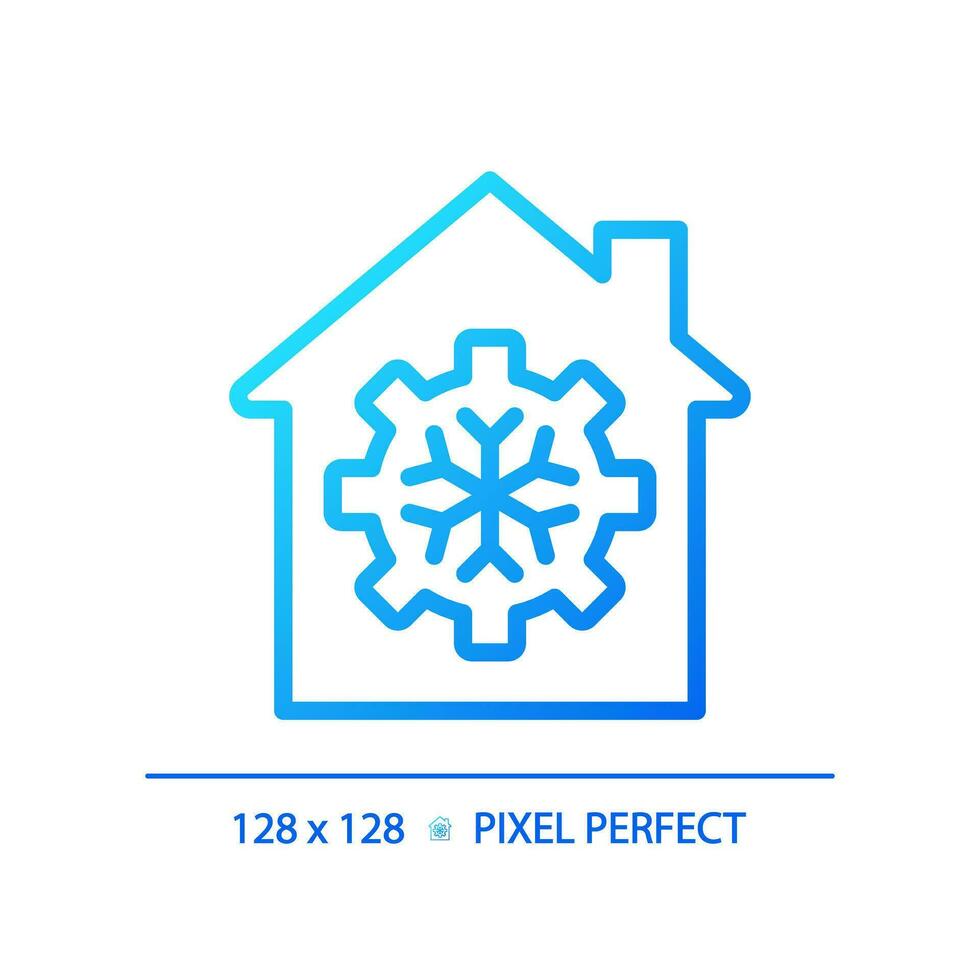 General cooling gradient linear vector icon. Air conditioning system. Climate control. Smart home. House appliance. Thin line color symbol. Modern style pictogram. Vector isolated outline drawing
