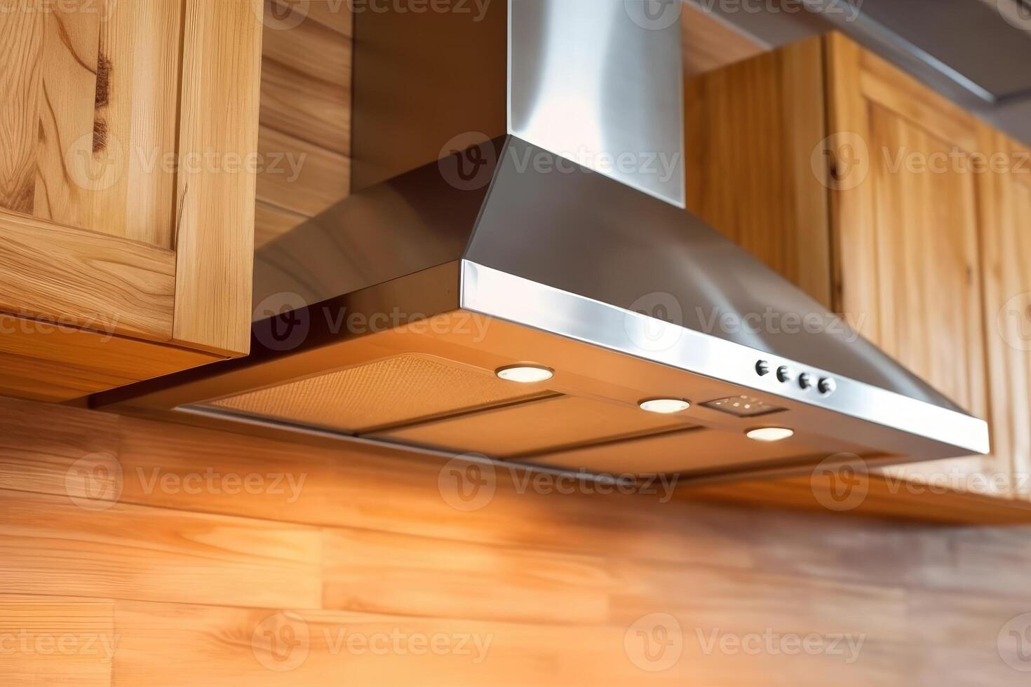 cooker hood in The kitchen table Food Photography AI Generated photo