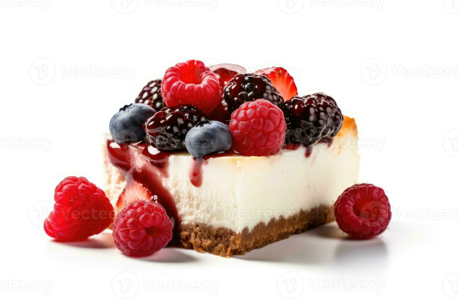 stock photo of cheesecake food photography isolated white background AI Generated