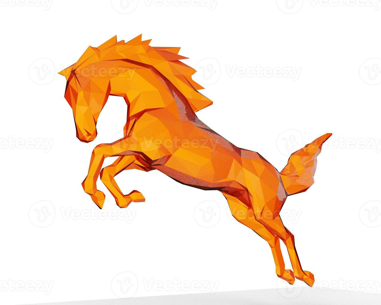 Horse 3D Rendering Low polygon geometry photo