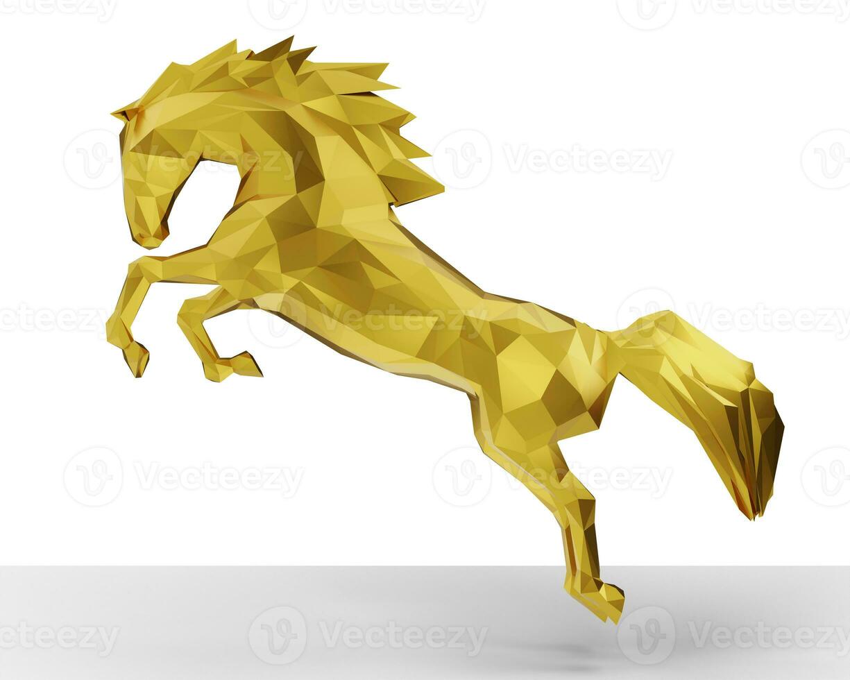 Horse 3D Rendering Low polygon geometry photo