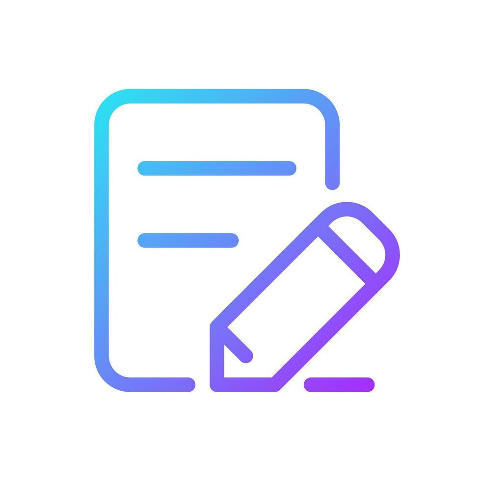 Edit text pixel perfect gradient linear ui icon. Handwriting feature. Digital translator application. Line color user interface symbol. Modern style pictogram. Vector isolated outline illustration