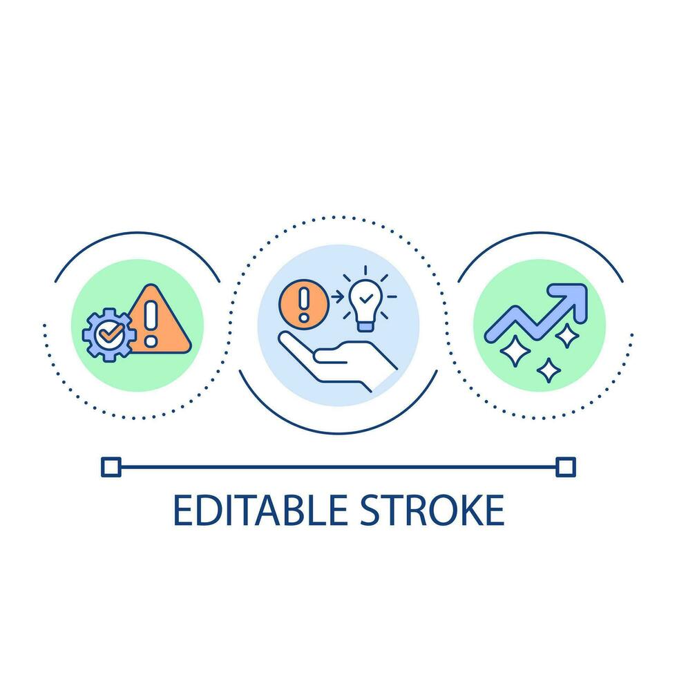 Growth through mistakes loop concept icon. Breaking self imposed barriers. Overcoming fear of failures abstract idea thin line illustration. Isolated outline drawing. Editable stroke vector
