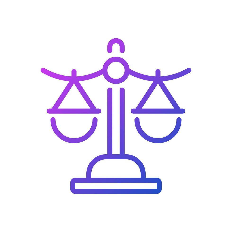 Balance scale pixel perfect gradient linear vector icon. Western zodiac sign. Libra in astrology. Weighing device. Thin line color symbol. Modern style pictogram. Vector isolated outline drawing