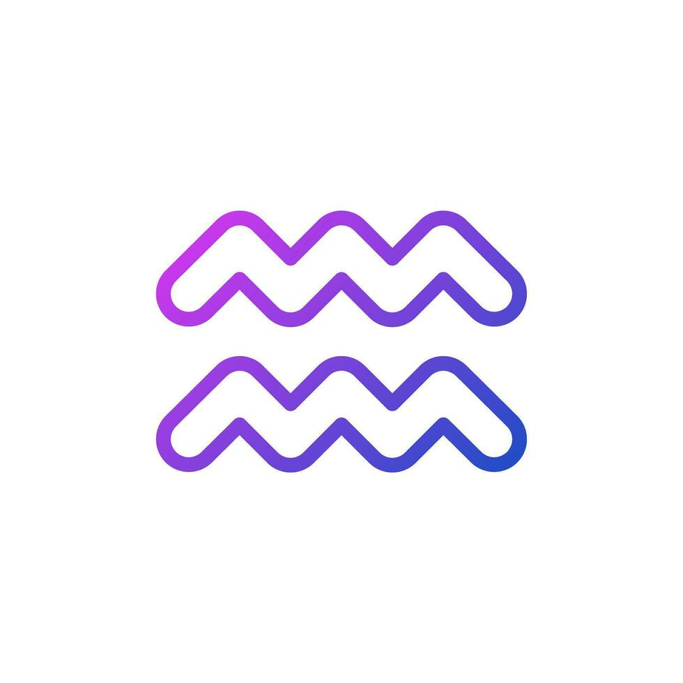 Aquarius pixel perfect gradient linear vector icon. Water bearer. Zodiac sign. Birth constellation. Personality traits. Thin line color symbol. Modern style pictogram. Vector isolated outline drawing