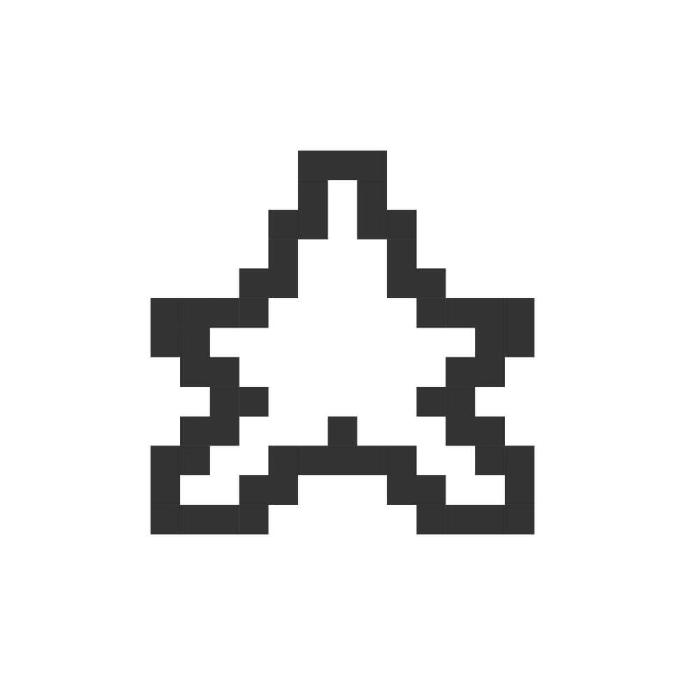 Star pixelated ui icon. Favourite page mark. Positive feeling. Add bookmark. Saving item. Editable 8bit graphic element. Outline isolated vector user interface image for web, mobile app. Retro style