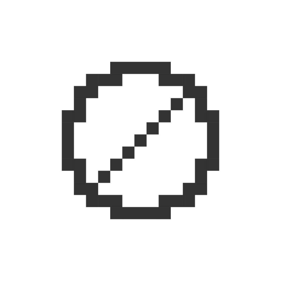 Failure occurred pixelated ui icon. Error message. Access blocked. Restriction, limit. Editable 8bit graphic element. Outline isolated vector user interface image for web, mobile app. Retro style