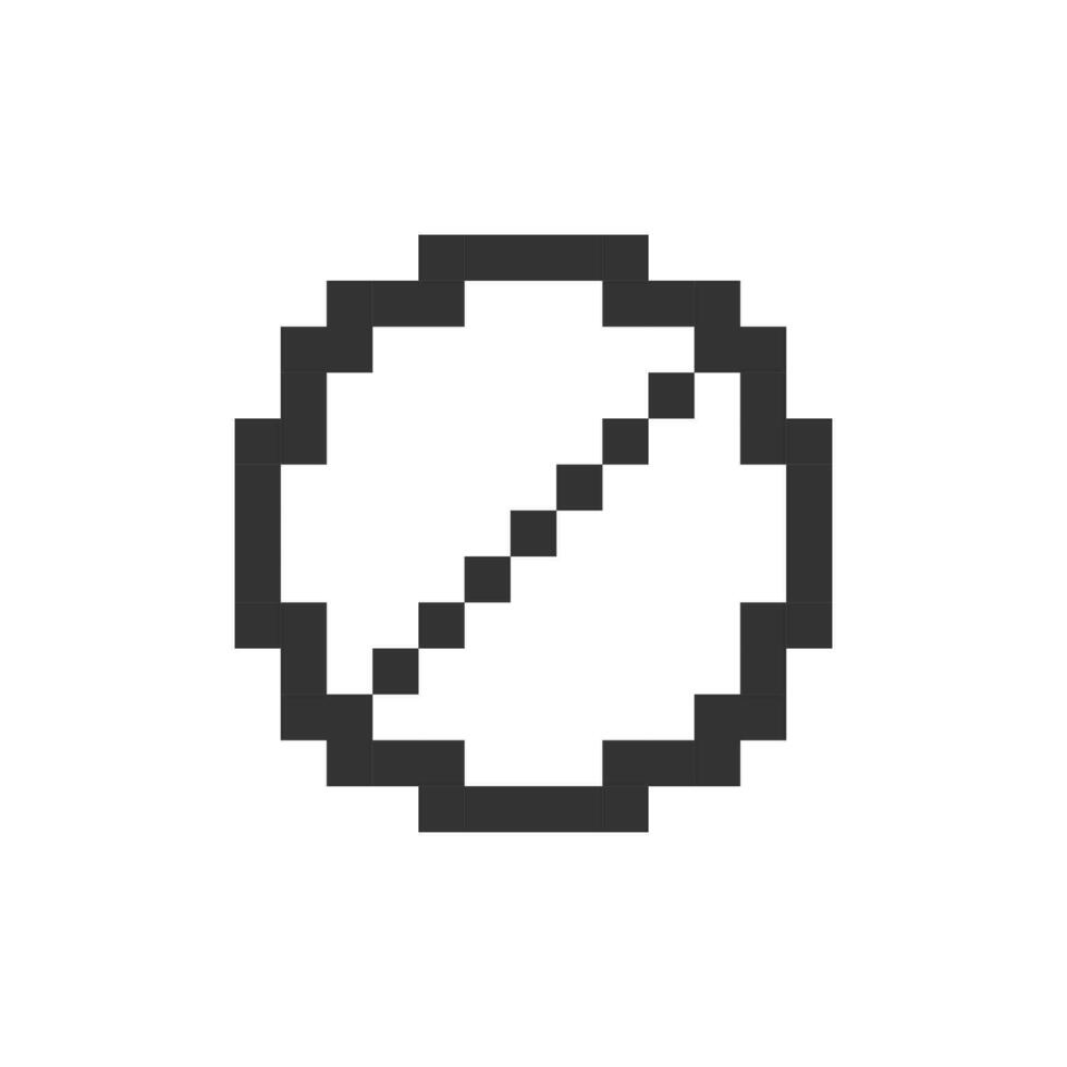 Failure occurred pixelated ui icon. Error message. Access blocked. Restriction, limit. Editable 8bit graphic element. Outline isolated vector user interface image for web, mobile app. Retro style