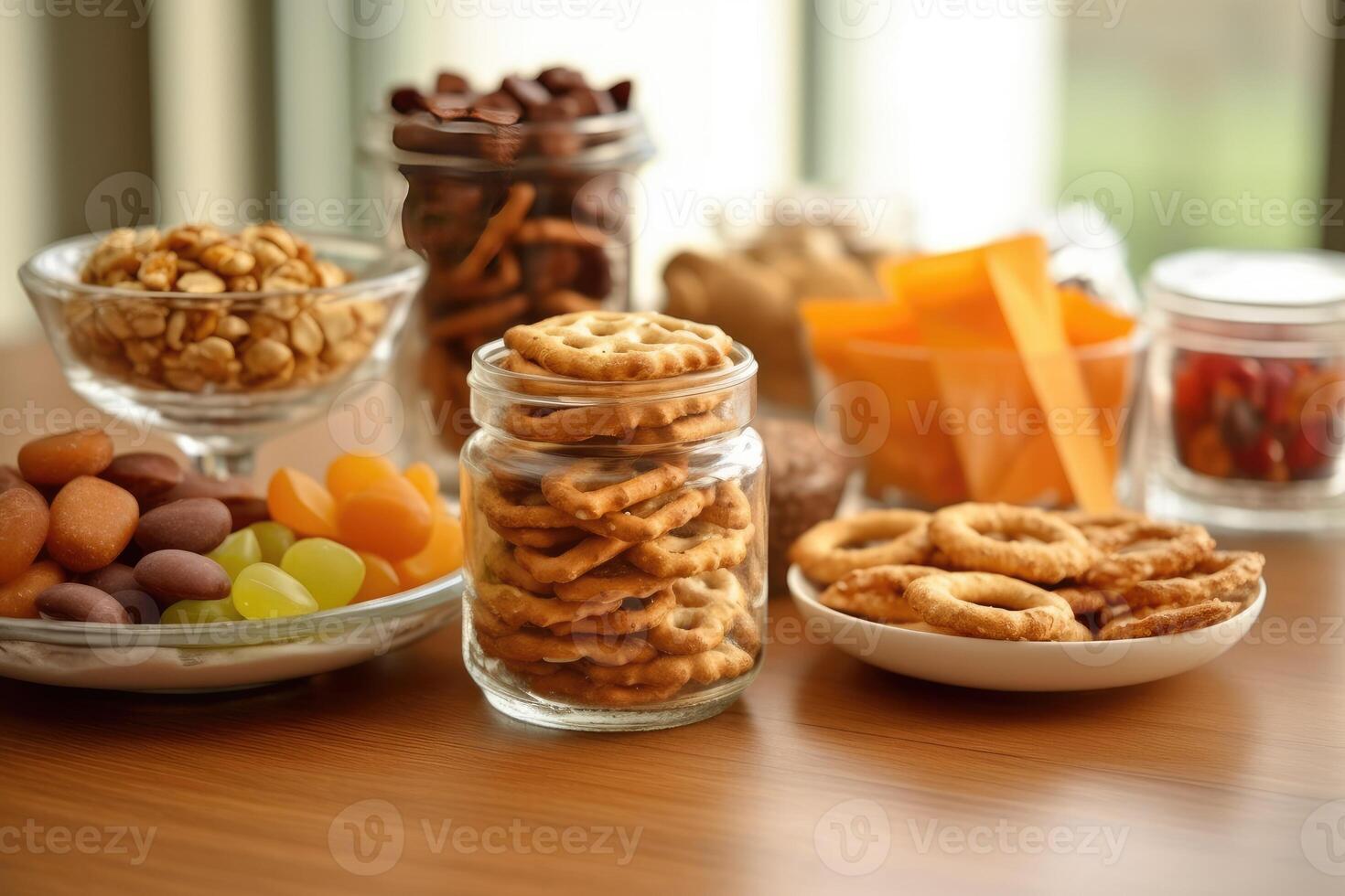 calorie snacks in the kitchen table Food Photography AI Generated photo