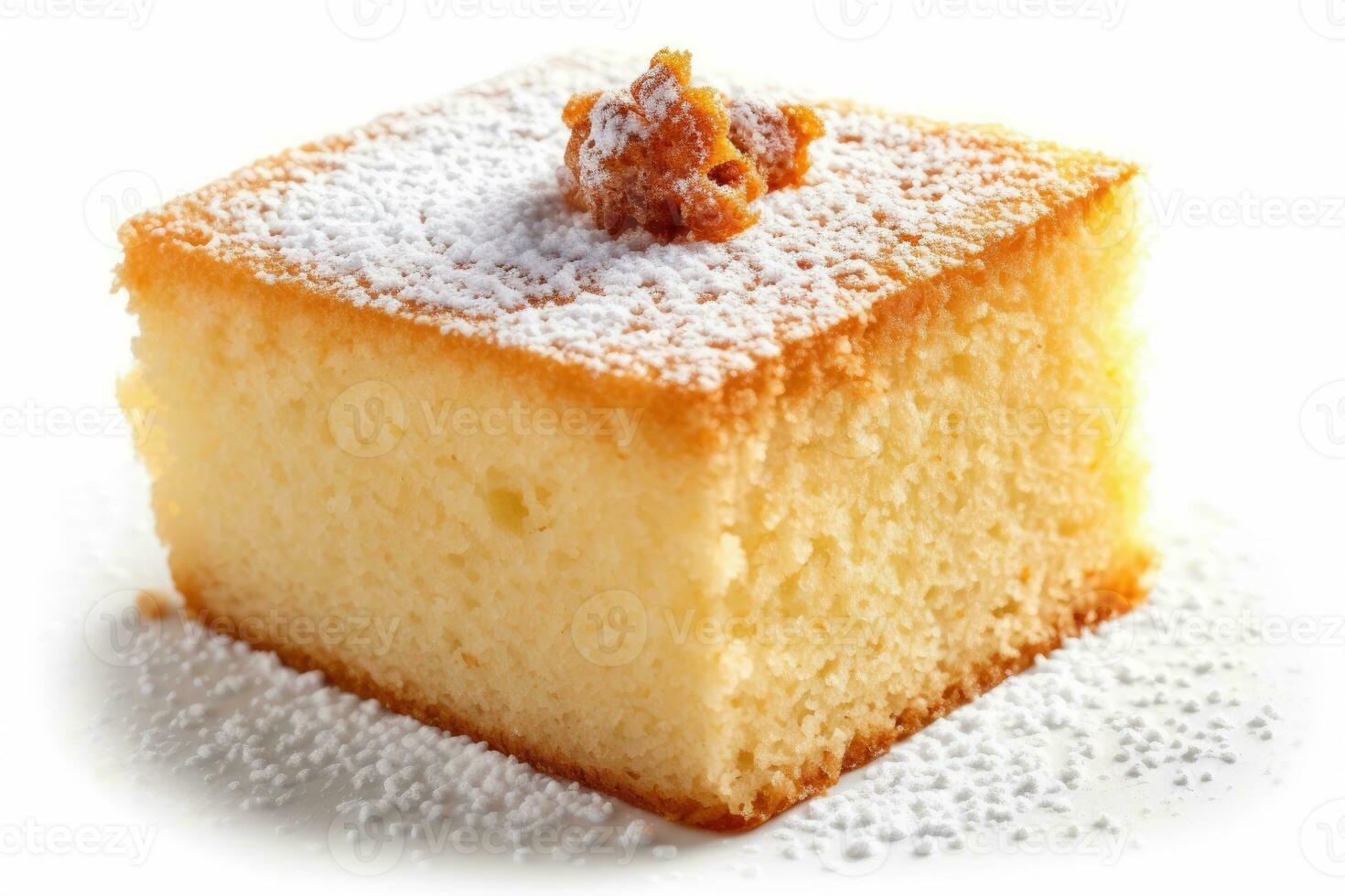 stock photo of sponge cake food photography isolated white background AI Generated
