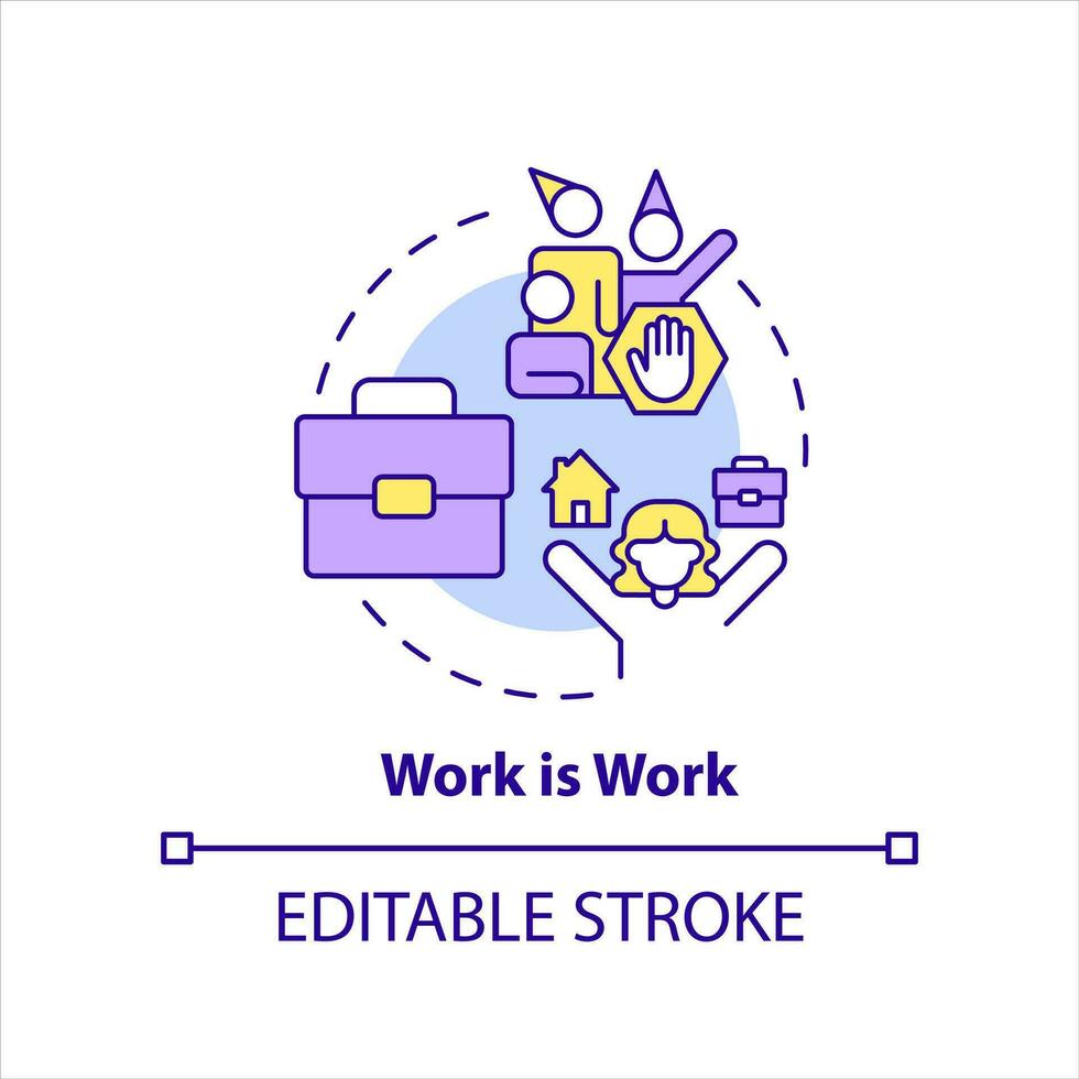 Separate work and personal life concept icon. Professional distancing. Job ethics abstract idea thin line illustration. Isolated outline drawing. Editable stroke vector