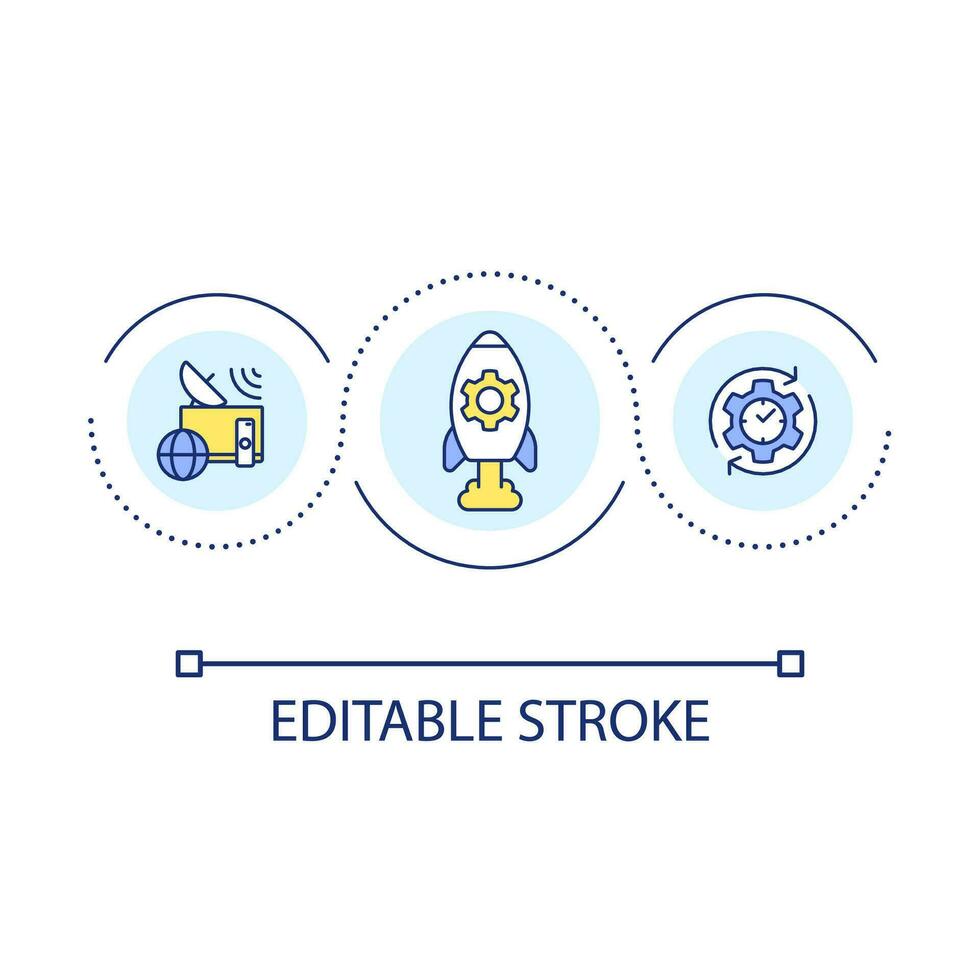 Improve wireless connection loop concept icon. Technology innovation. Boost speed. Internet bandwidth abstract idea thin line illustration. Isolated outline drawing. Editable stroke vector