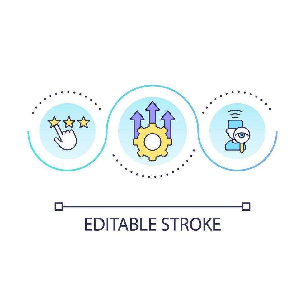 Healthcare consumer experience improvement loop concept icon. Medical industry. Clinic services review abstract idea thin line illustration. Isolated outline drawing. Editable stroke vector