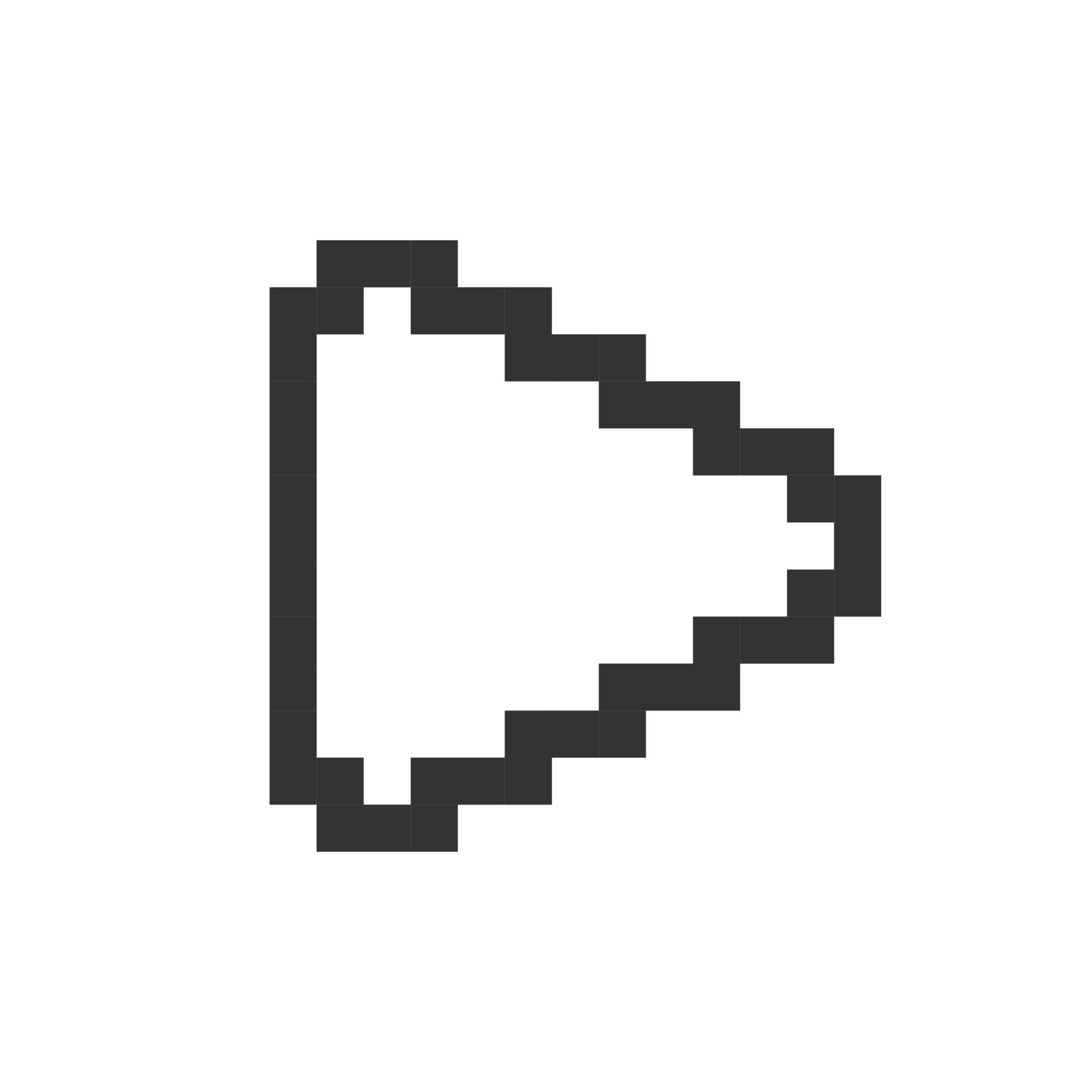 Play button pixelated ui icon. Music player bar. Playing multimedia