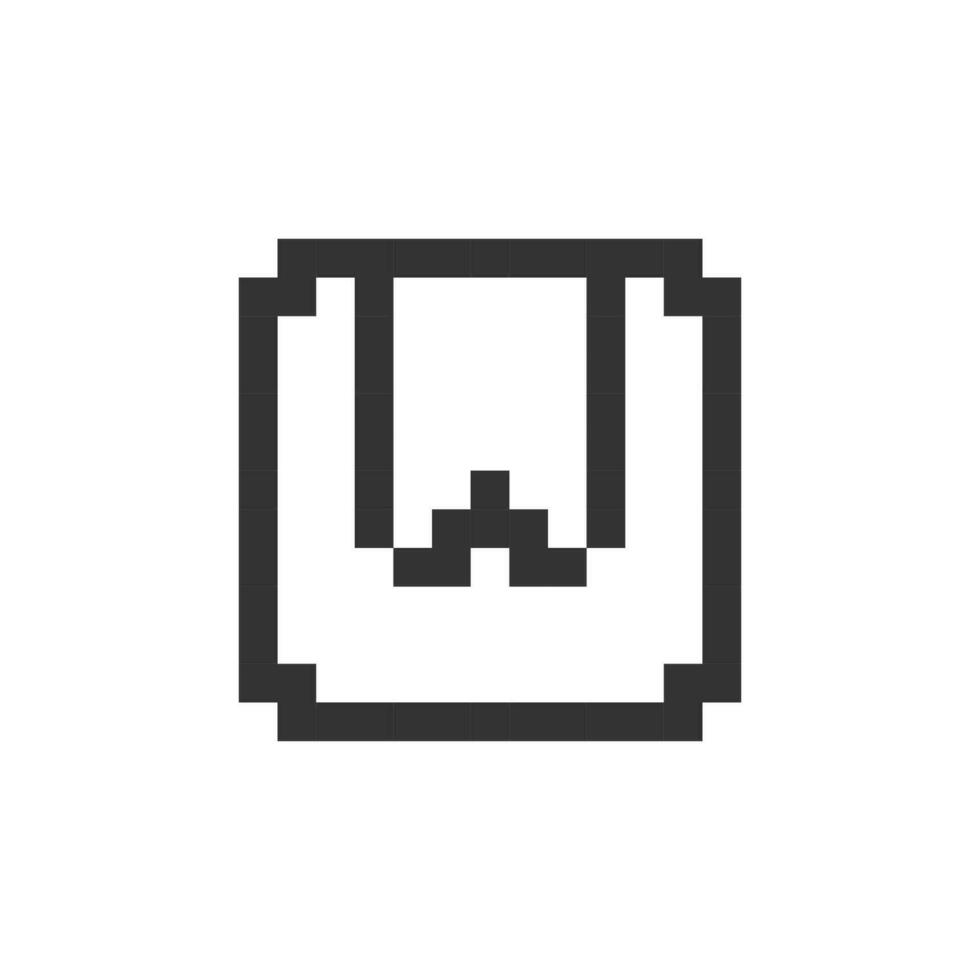 Parcel pixelated ui icon. Order delivery online. E commerce site. End-to-end tracking. Editable 8bit graphic element. Outline isolated vector user interface image for web, mobile app. Retro style