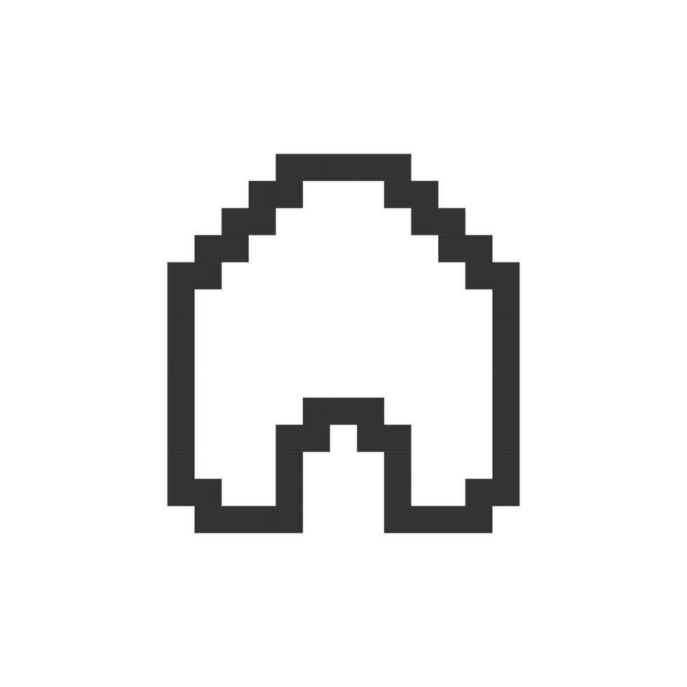 Website homepage pixelated ui icon. Start page at browser. Back to home page. Editable 8bit graphic element. Outline isolated vector user interface image for web, mobile app. Retro style