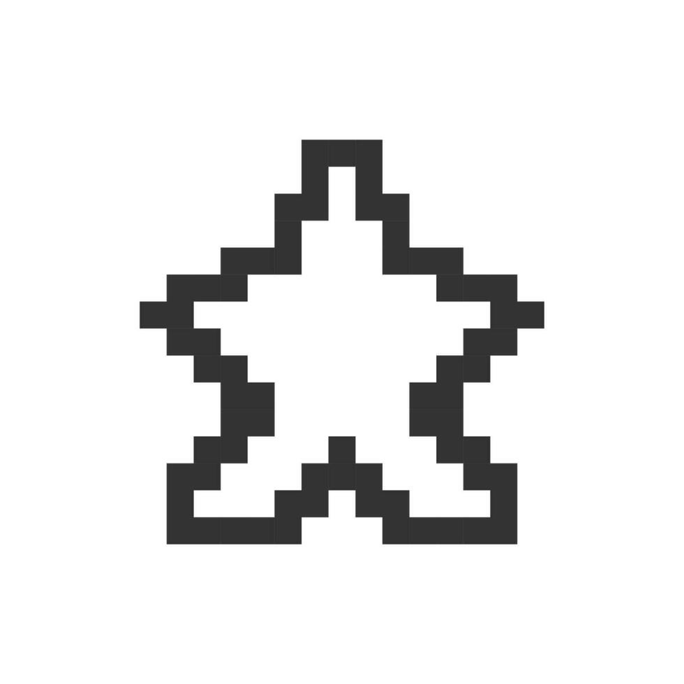 Minimalistic star pixelated ui icon. Social media platform. Recommendation. Post rating. Editable 8bit graphic element. Outline isolated vector user interface image for web, mobile app. Retro style