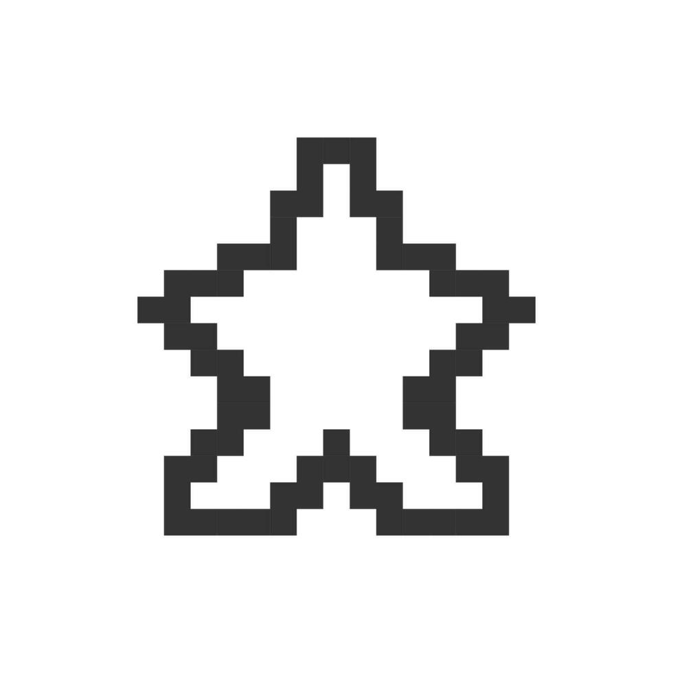 Minimalistic star pixelated ui icon. Social media platform. Recommendation. Post rating. Editable 8bit graphic element. Outline isolated vector user interface image for web, mobile app. Retro style