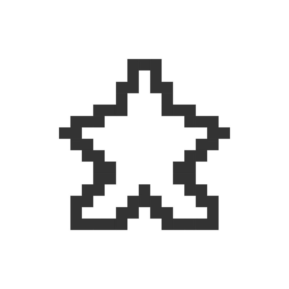 minimalista estrella pixelado ui icono. social medios de comunicación plataforma. recomendación. enviar clasificación. editable 8 bits gráfico elemento. contorno aislado vector usuario interfaz imagen para web, móvil aplicación retro estilo