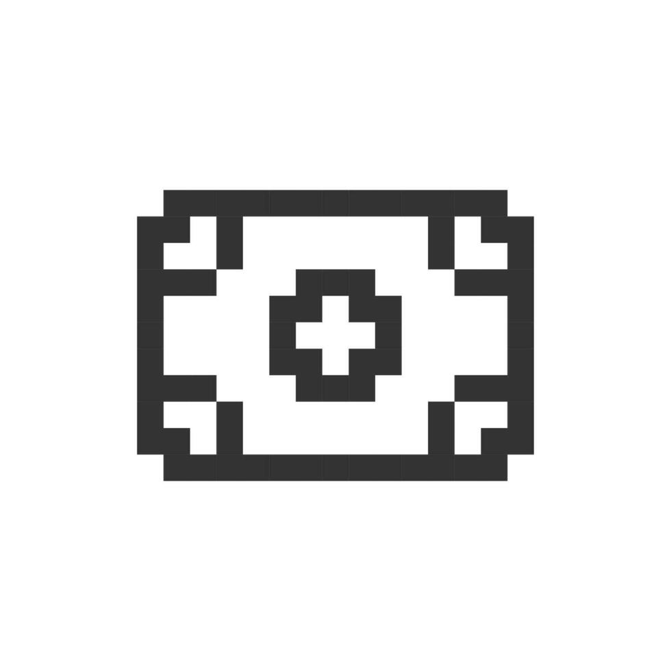 Banknote pixelated ui icon. Paper money and cash. Financial transaction. Economic exchange. Editable 8bit graphic element. Outline isolated vector user interface image for web, mobile app. Retro style