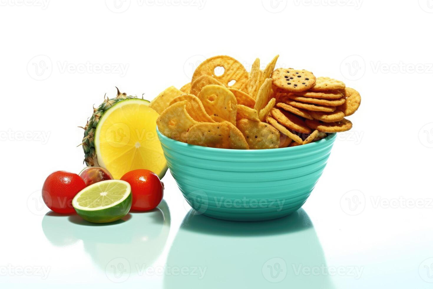 pool party snack white isolated background Food Photography AI Generated photo