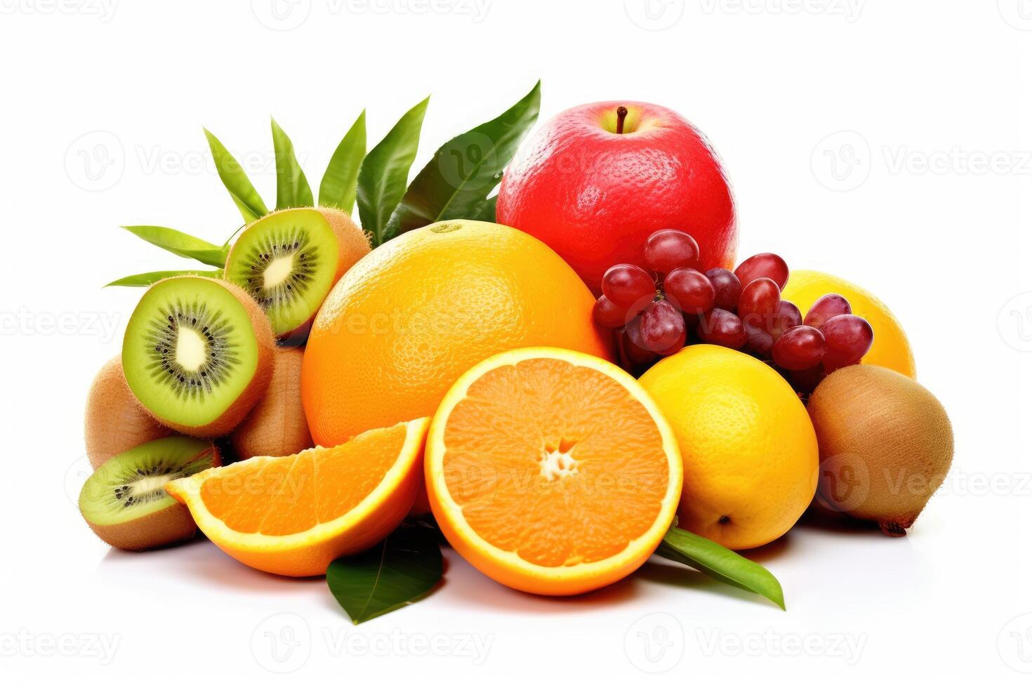 mediterranean fruit white isolated background Food Photography photo