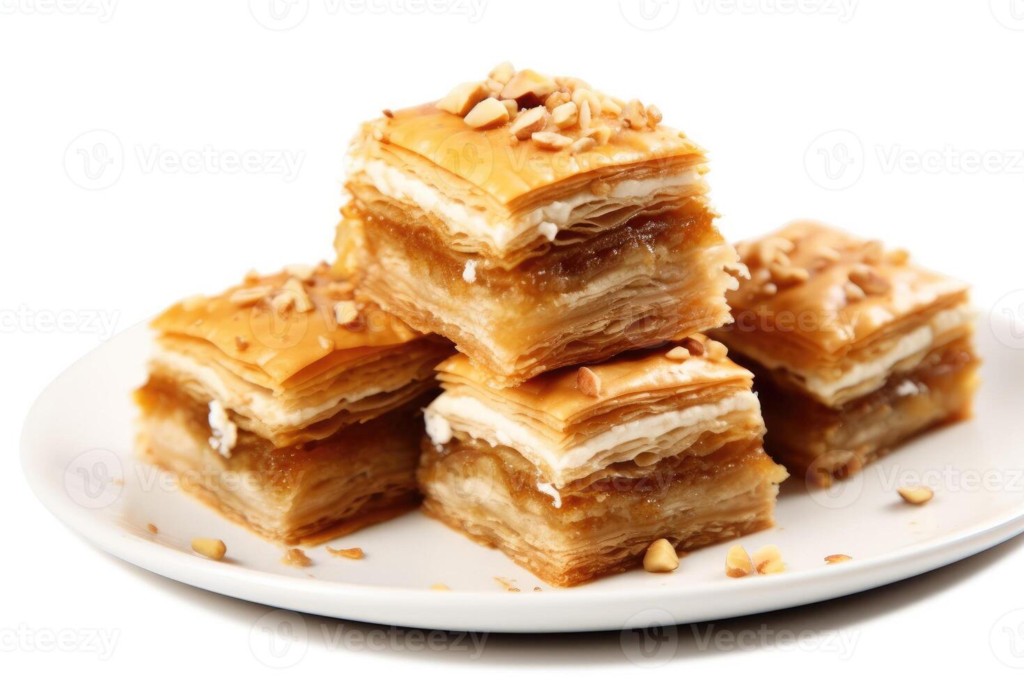 baklava white isolated background Food Photography photo