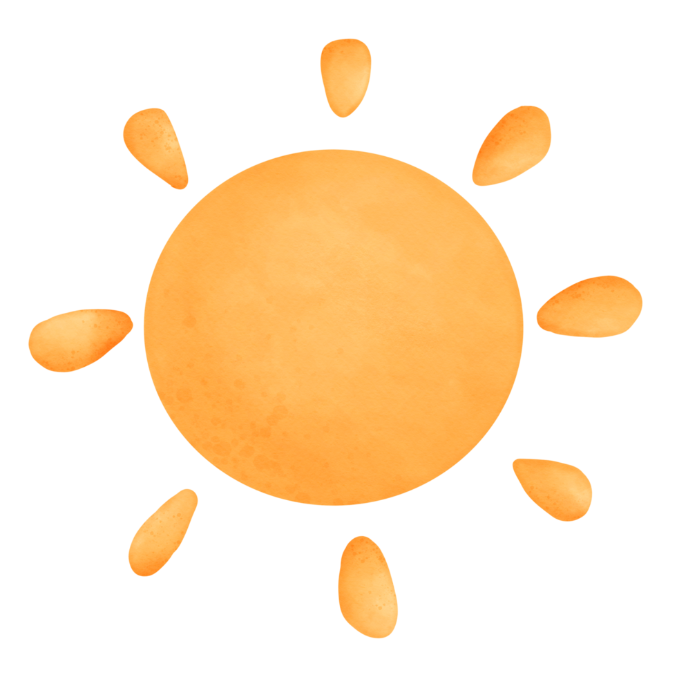 Sun cartoon watercolor png