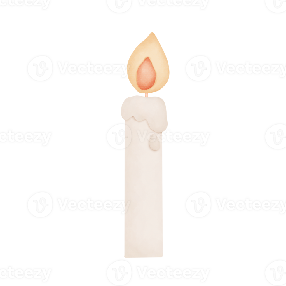 Watercolor candle white png