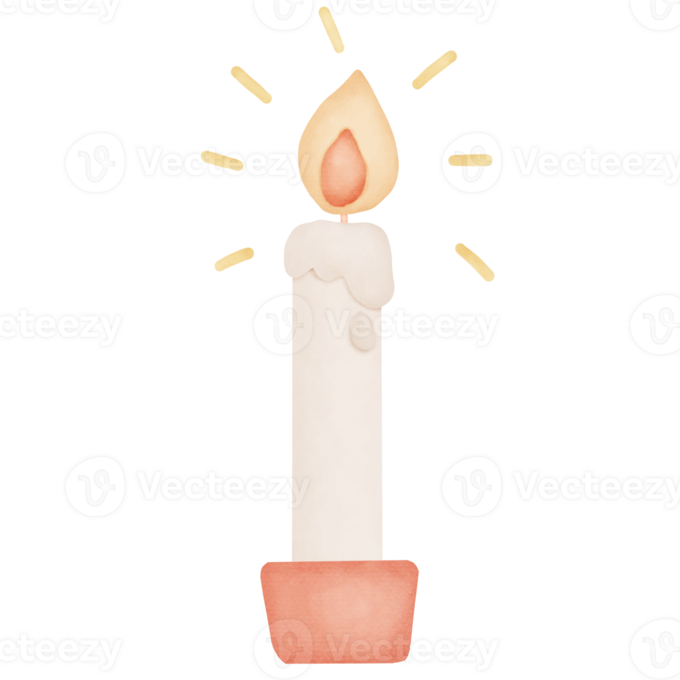 Watercolor candle white png