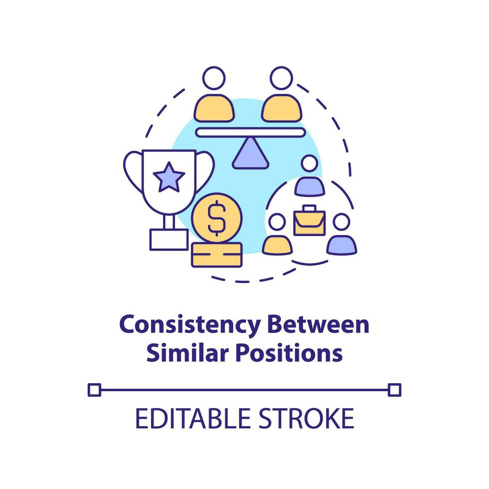 Consistency between similar positions concept icon. Managing business merger abstract idea thin line illustration. Isolated outline drawing. Editable stroke vector