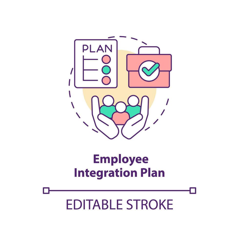 Employee integration plan concept icon. Prevent mass resignation from workers abstract idea thin line illustration. Isolated outline drawing. Editable stroke vector