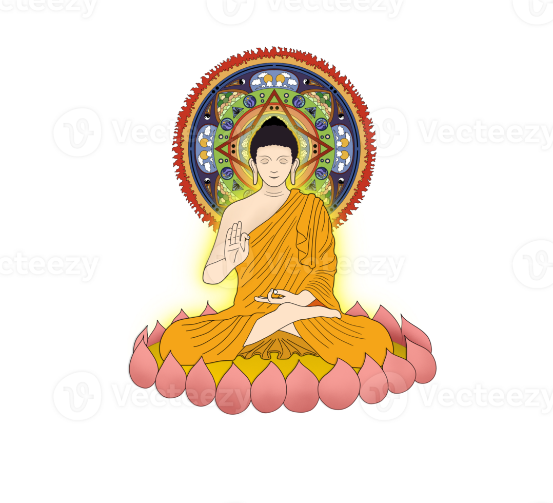 Buddha meditating, monk meditating, Buddhist monk giving a feeling of connection with the universe, Buddhist meditation, Indian Tibetan monk lama, Monk chanting mantras, mandala art PNG