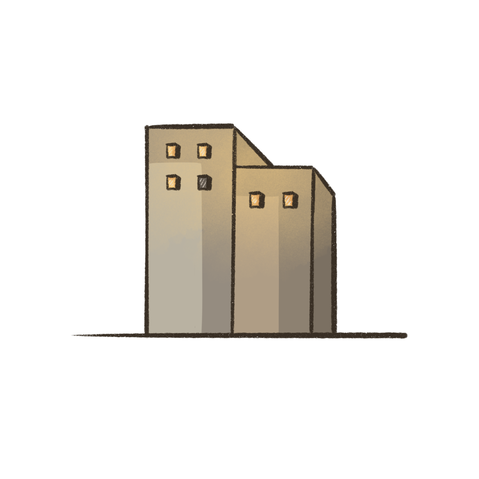 building-at-the-evening-time-26552184-png
