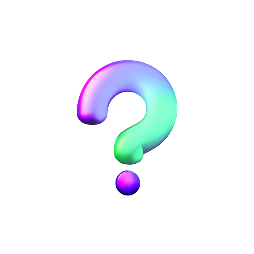 3d question mark icon sign png