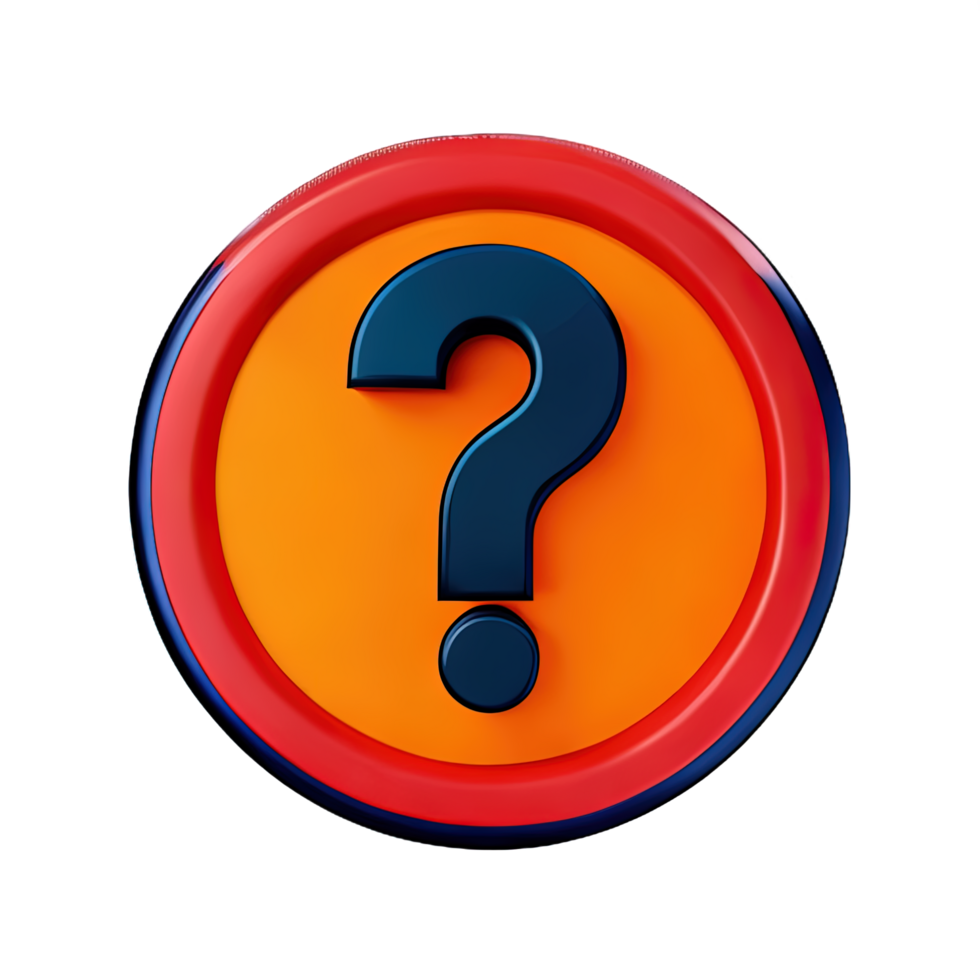 3d question mark icon sign png