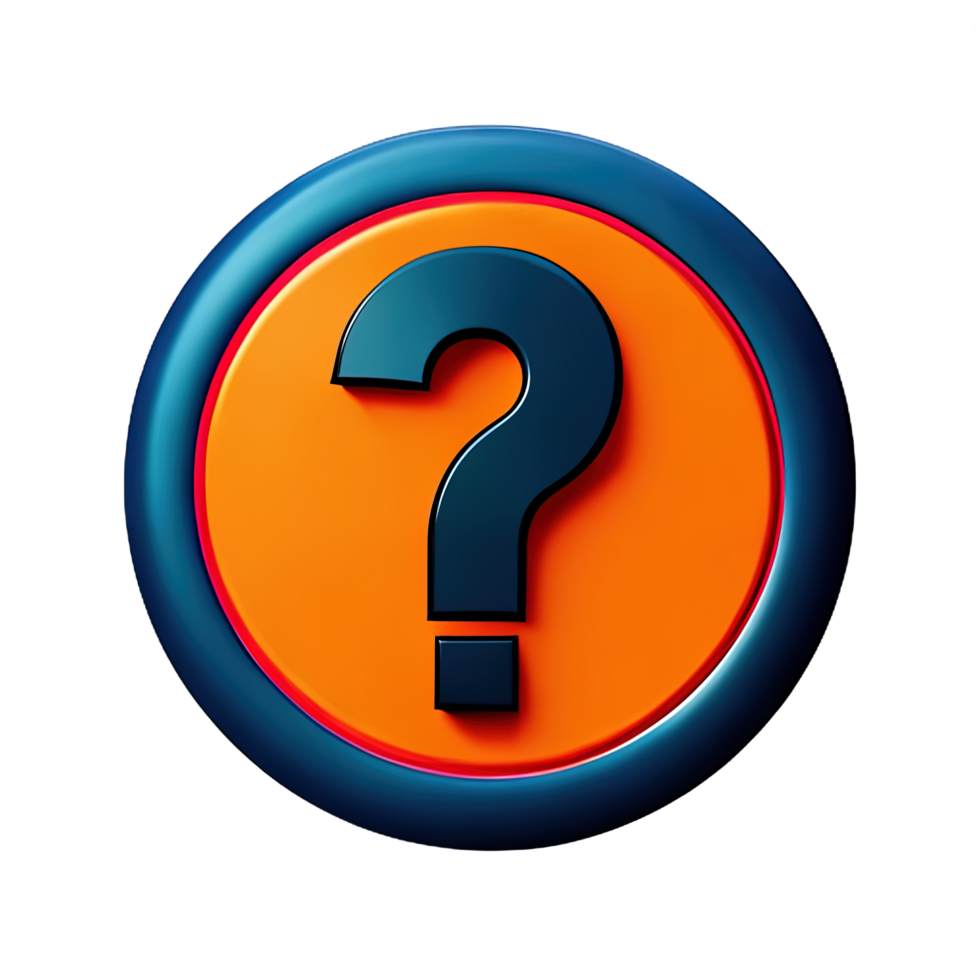 3d question mark icon sign png