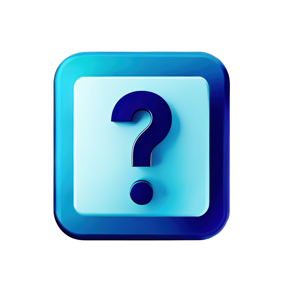 3d question mark icon sign png