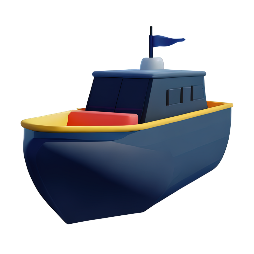 3d dessin animé bateau png