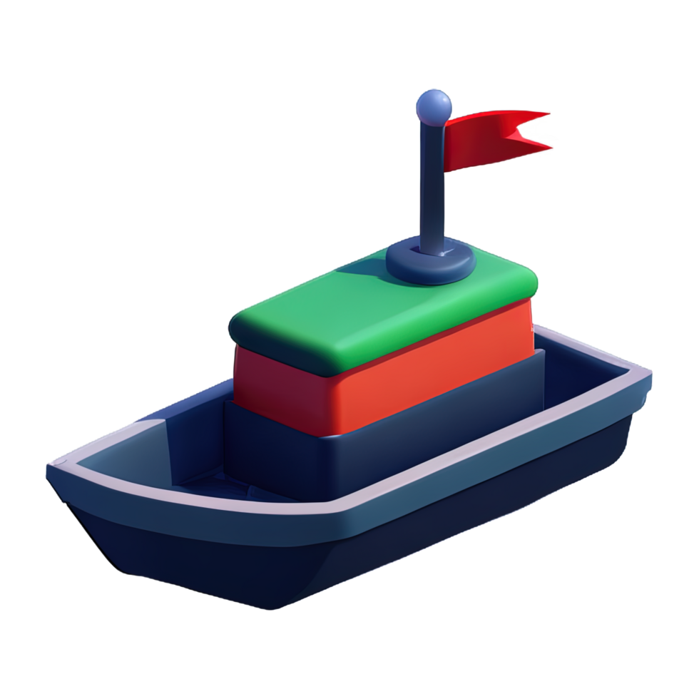 3D Cartoon boat png