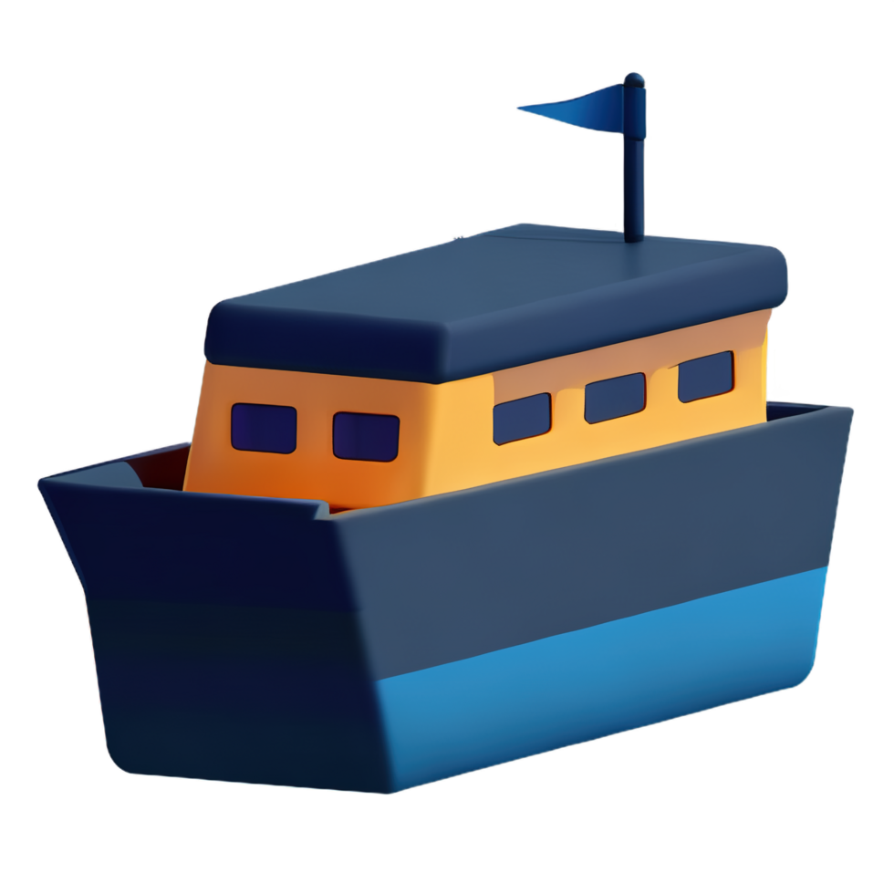 3D Cartoon boat png