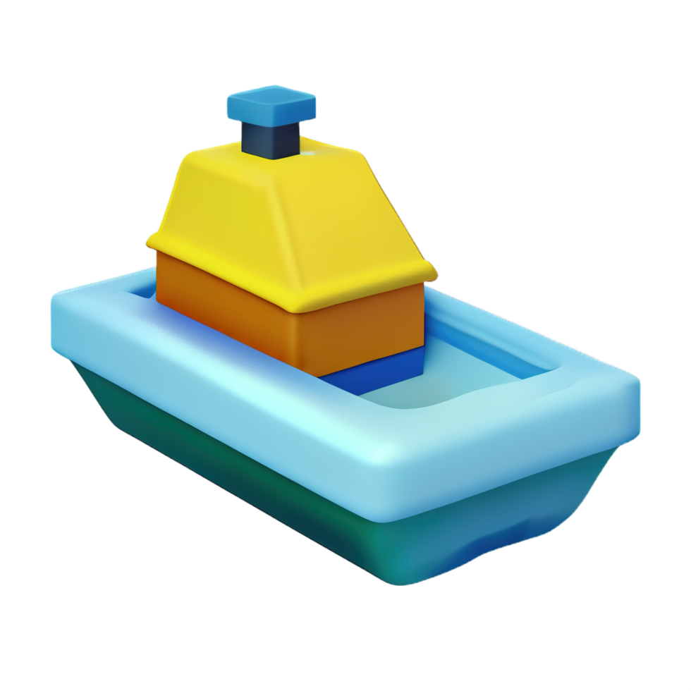 3d dessin animé bateau png