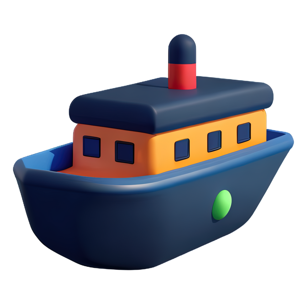 3D Cartoon boat png