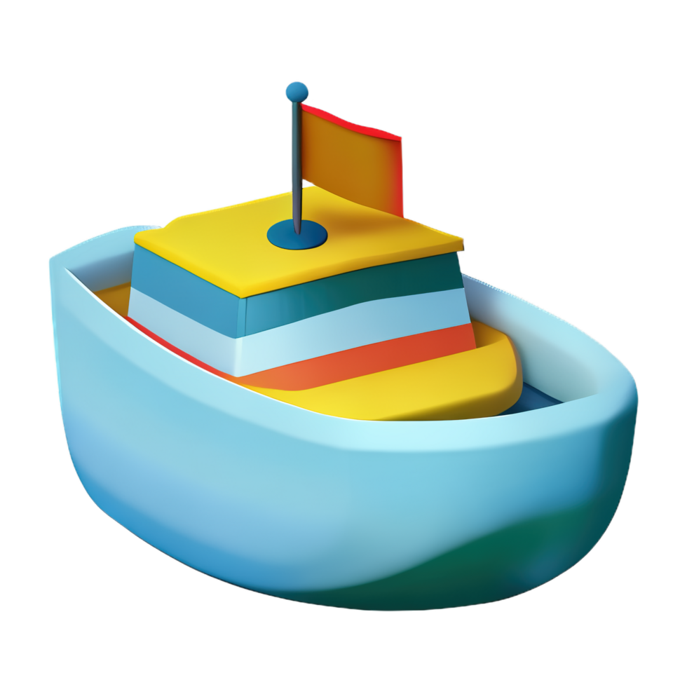 3d desenho animado barco png