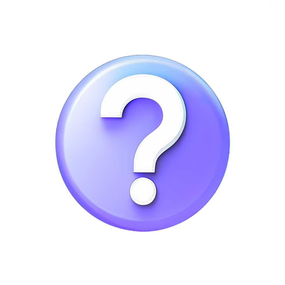 3d question mark icon sign png