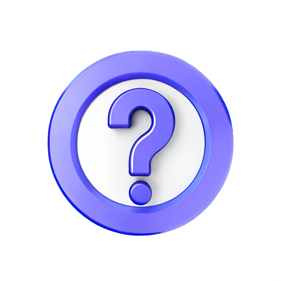 3d question mark icon sign png