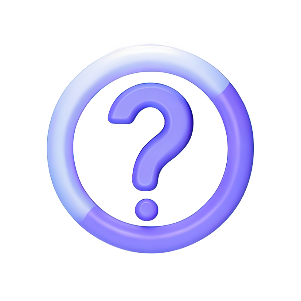 3d question mark icon sign png